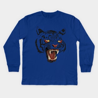 Black exotic tiger Kids Long Sleeve T-Shirt